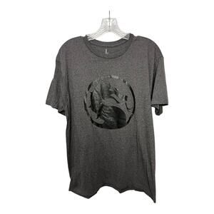 Mortal Kombat T-Shirt Size L Klassic Logo Adult Black Graphic Video Game Tee